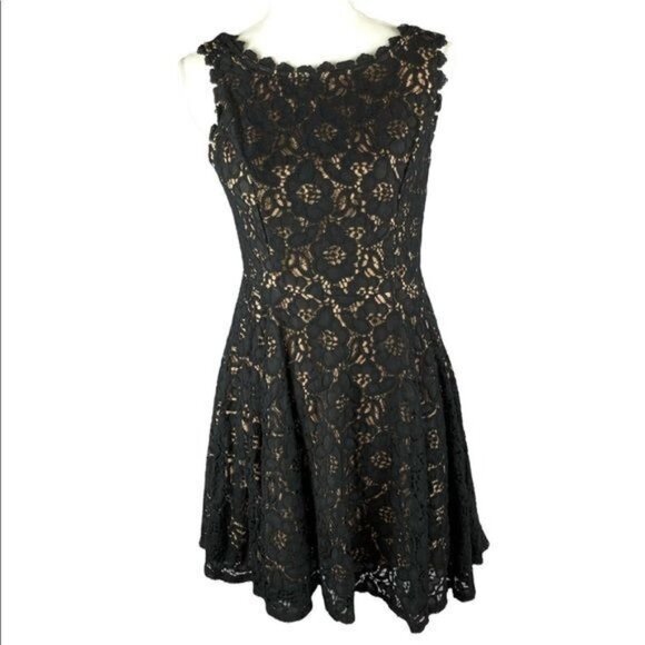 Jodi Kristopher Black Lace Overlay Sleeveless Dressy Occasion Dress size 11 - Picture 1 of 10